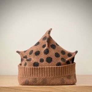 joodito origami crown wool sweater hat cloche bucket beanie cap polkadot spotted
